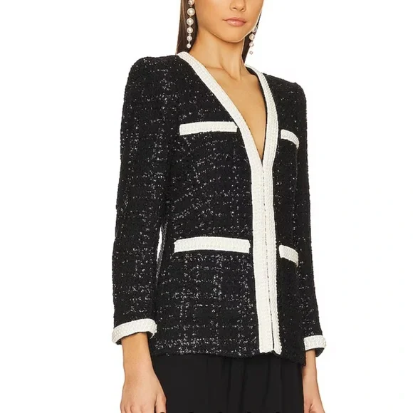 Veronica Beard Pearl Embellished Black Kemsley Jacket NWOT